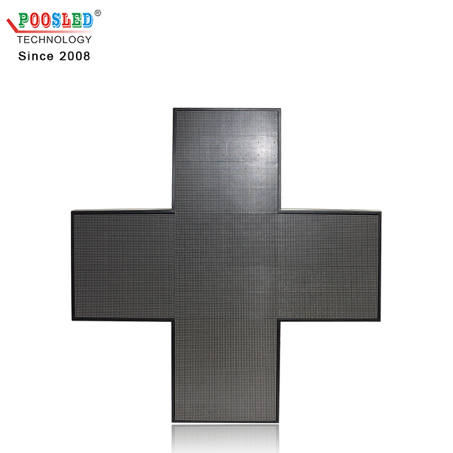 Special Design Indoor P7.62 RGB Led Cross Sign for Pharmacy