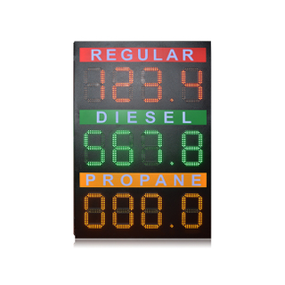 Special Design 12 Inch Red&Green&Amber 3 Lines 888.8 Gas Station Led Sign