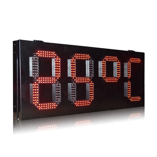 Special Style Ip53 Outdoor 12 Inch 7 Segment Red Led Temperature Sign