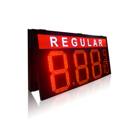 Popular Single Red Outdoor 12''+6'' Regular 8.88 9/10 Led Gas Price Sign