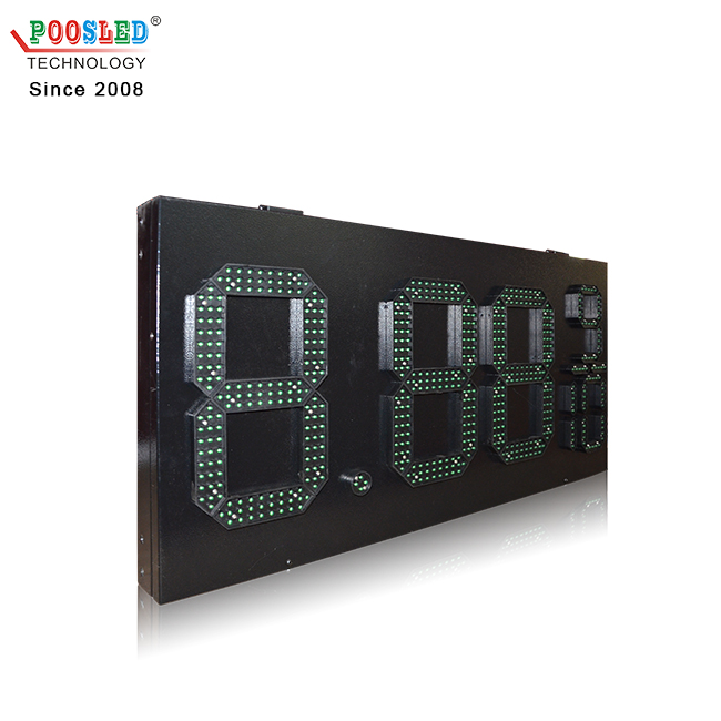 Factory Price 12''+6'' Green 7 Segments 8.88 9/10 Led Oil Gas Sign