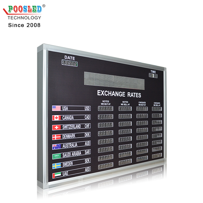 7 Segment 0.8" Foreign Exchange Rate Boards for The Bank With Scrolling Sign