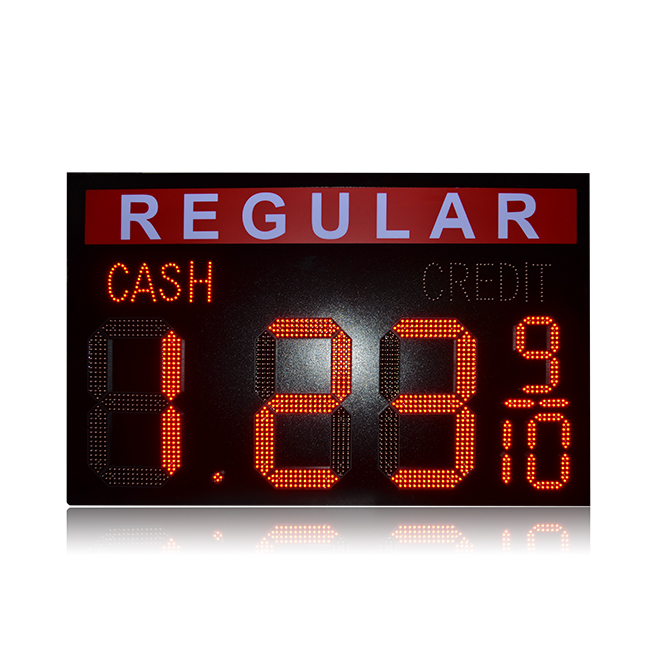 Hot Sale America 12''+6'' Waterproof Red 7 Segment 8.88 9/10 Gas Price Led Sign