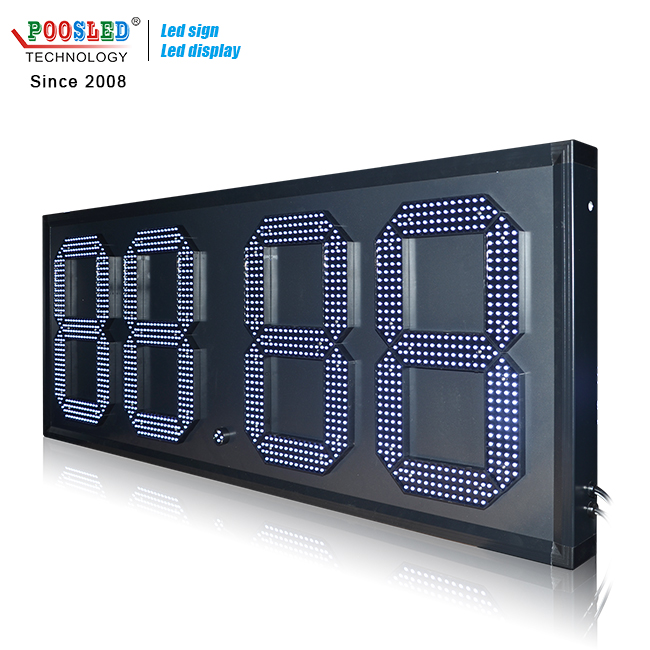 Popular Mexico 18'' Large 7 Segment 88.88 White Led Gas Price Sign
