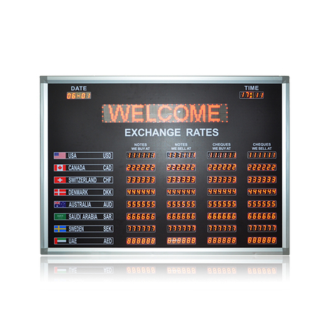7 Segment 0.8" Foreign Exchange Rate Boards for The Bank With Scrolling Sign