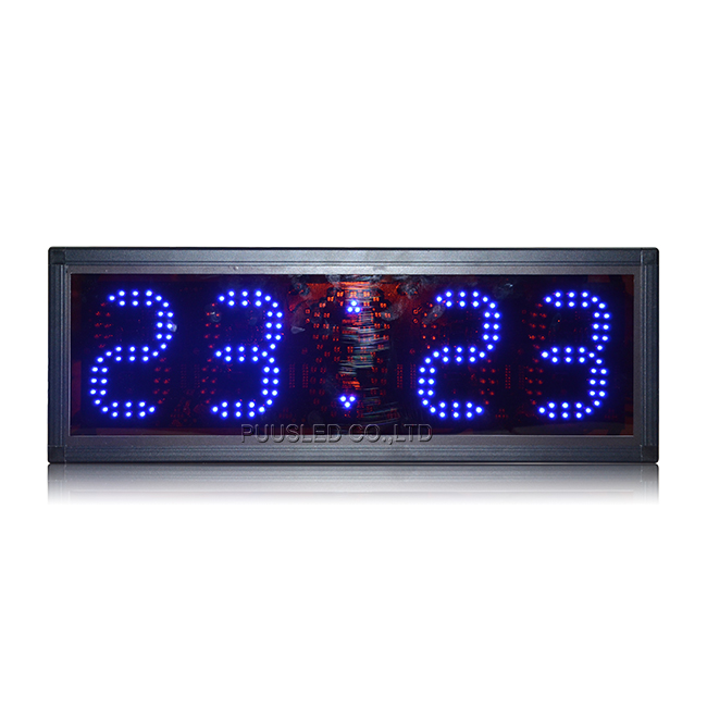 Indoor PCB 7segments led digital number time and temp led clock sign led wall clock