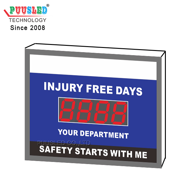 LED Red Color Digit Factory Led Display Product Board Square Led Safety Date Scoreboard