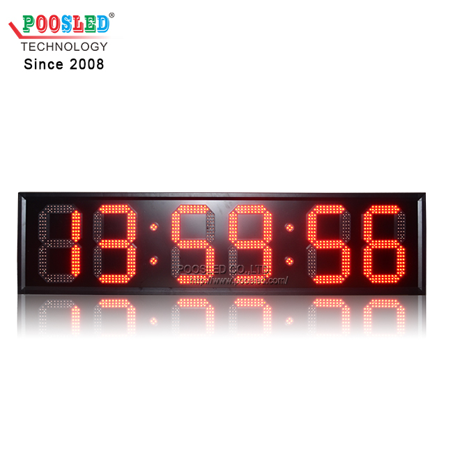 12 Inch Red LED Clock Light Weight Aluminum Frame IP53 Indoor Using LED Timer