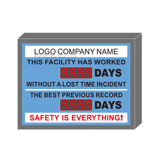 Custom Led Production Display Red Color Digit Factory Led Safety Electronic Score Board