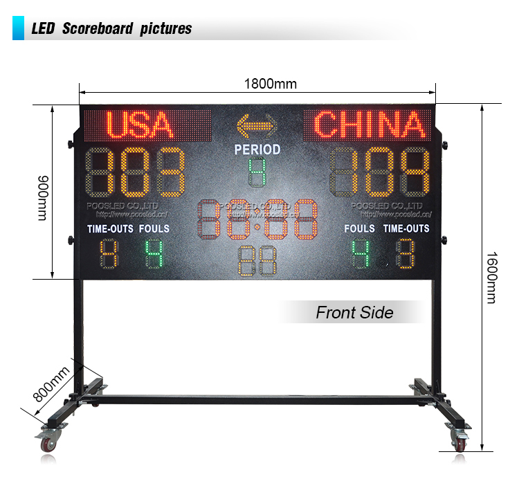 Factory Manufacture Wireless Control Portable Led Basketball Scoreboard