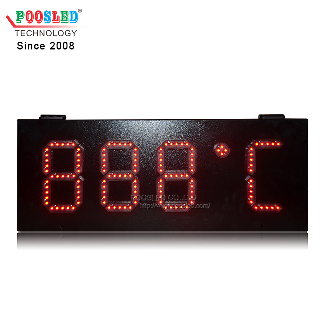 IP53 Outdoor Using Iron Cabinet 6 Inch LED Time & Temperature Sign Wireless Control