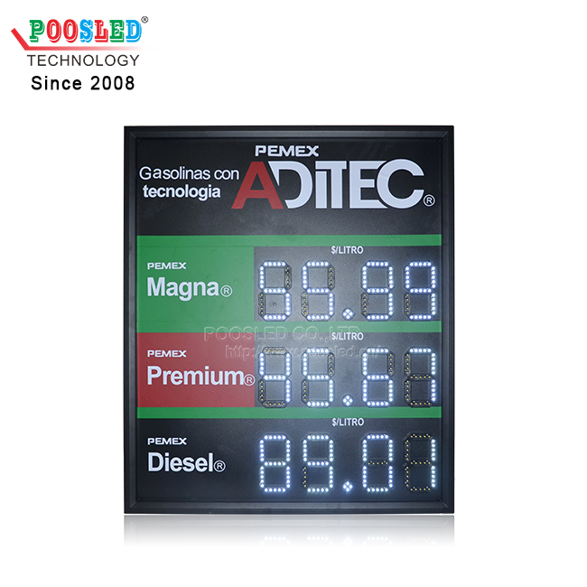 3 Gas Price Display on 1 LED Digits Sign Power Saving LED Gas Price Sign 