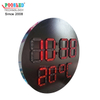 Circle LED Time & Temperature Sign Special Design Iron Cabinet New Type LED Digit with Heat Dam