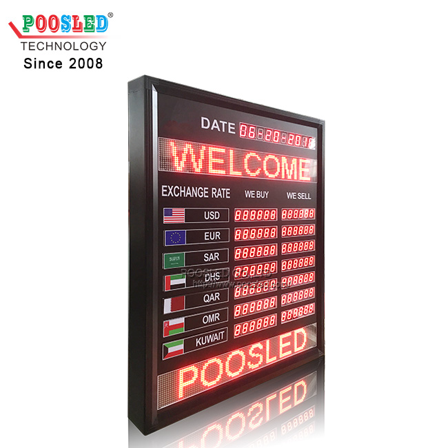 Multiple Function Led Exchange Rate Board With Led Scrolling Sign